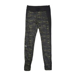 NWT Under Armour Compression Running Legging ColdGear Womens Sm Black Neon Print